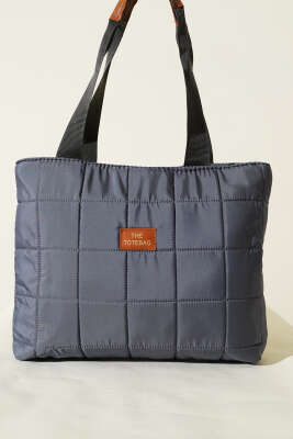 Armalı Kapitone Kol Çanta İndigo - Kol Çantası