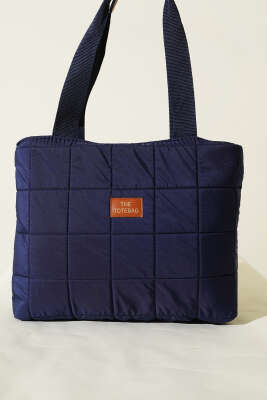 Armalı Kapitone Kol Çanta Lacivert - Kol Çantası