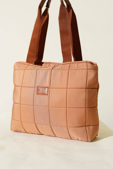 Armalı Kapitone Kol Çanta Latte - Kol Çantası