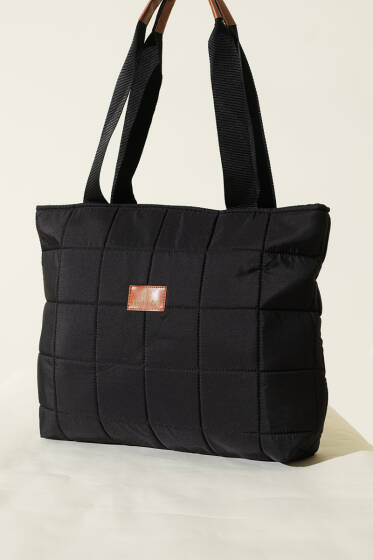 Armalı Kapitone Kol Çanta Siyah - Kol Çantası