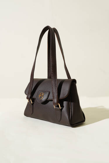 Armalı Mıknatıslı Tek Bölmeli Çanta Kahve - Kol Çantası