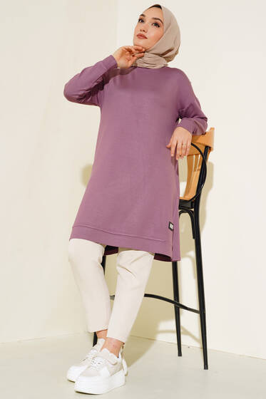 Armalı Oversize Tunik Gül Kurusu - Tunik