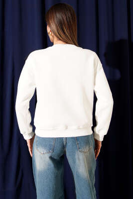 Armalı Polar Atkılı Üç İplik Sweatshirt Lacivert - Kadın Giyim Modelleri