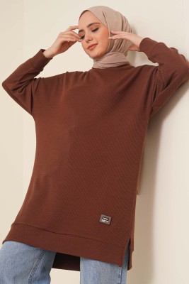 Armalı Salaş Tunik Kahve 