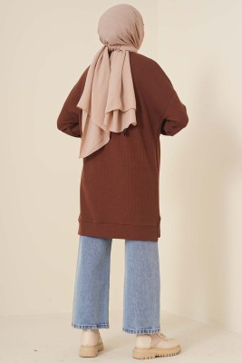 Armalı Salaş Tunik Kahve - Tunik