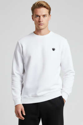 Armalı Selanik Sweatshirt Beyaz 
