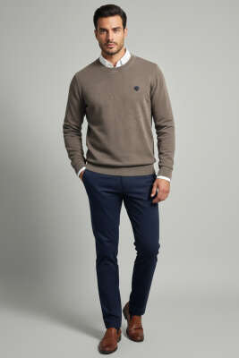 Armalı Selanik Sweatshirt Vizon - Erkek Sweatshirt