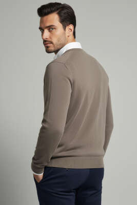 Armalı Selanik Sweatshirt Vizon - Erkek Sweatshirt