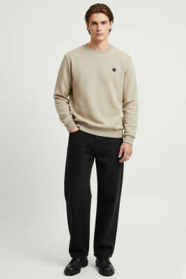 Armalı Selanik Sweatshirt Bej - Erkek Sweatshirt