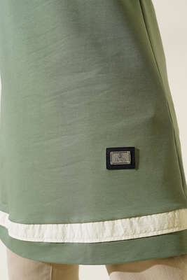 Armalı Şerit Detaylı Uzun Tunik Mint - Tunik