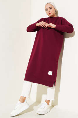 Armalı Uzun Basic Tunik Bordo - 100-300 TL Ürünler