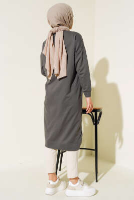 Armalı Uzun Basic Tunik Füme - 100-300 TL Ürünler