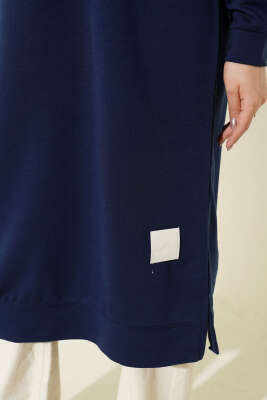 Armalı Uzun Basic Tunik Lacivert - Tunik