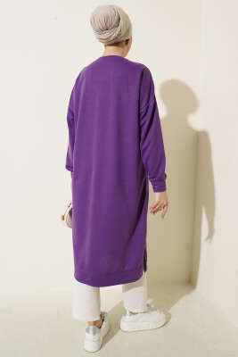 Armalı Uzun Basic Tunik Lila - Tunik