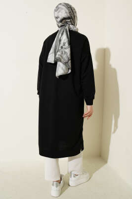 Armalı Uzun Basic Tunik Siyah - Tunik