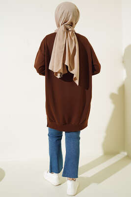 Arması Yazı Detaylı Tunik Kahve - Tunik