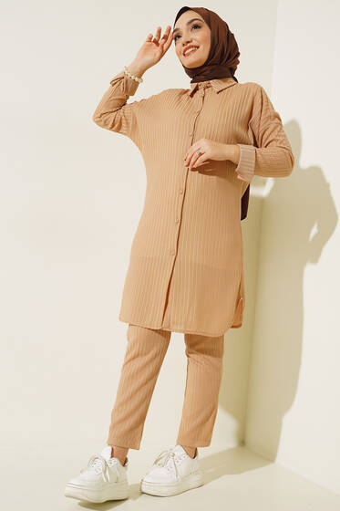 Armonika Kumaş İkili Takım Bej - İKİLİ TAKIM