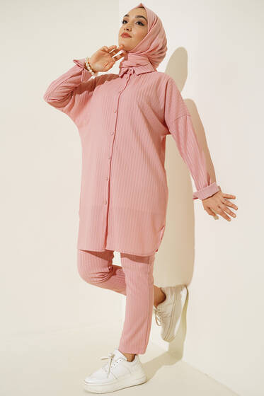 Armonika Kumaş İkili Takım Pudra - İKİLİ TAKIM