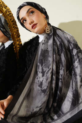 Ashira Desen Bambu Kraş Şal Antrasit 