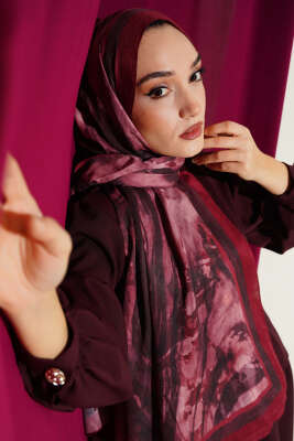 Ashira Desen Bambu Kraş Şal Bordo - Günün Seçilenleri