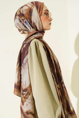 Ashira Desen Bambu Kraş Şal Camel - Başörtüsü