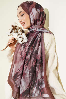 Ashira Desen Bambu Kraş Şal Kahve 