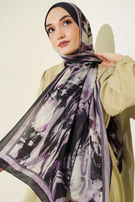 Ashira Desen Bambu Kraş Şal Lila - Günün Seçilenleri