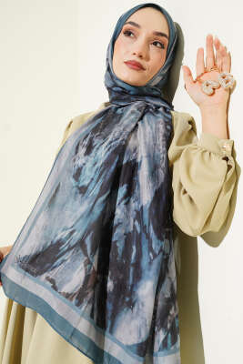 Ashira Desen Bambu Kraş Şal Petrol Yeşili - Başörtüsü