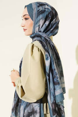 Ashira Desen Bambu Kraş Şal Petrol Yeşili - Başörtüsü