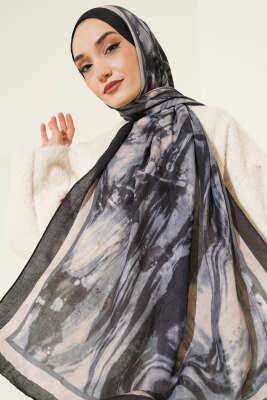 Ashira Desen Bambu Kraş Şal Siyah 