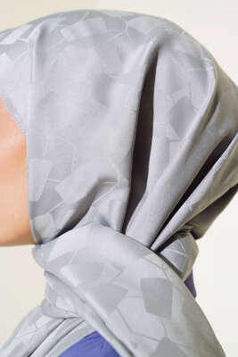 Asimetrik Desen Jakar Şal Gri - 63 - Yılın Fırsatı