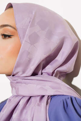 Asimetrik Desen Jakar Şal Lila - 25 - Yılın Fırsatı