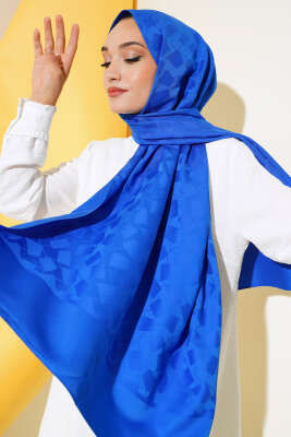 Asimetrik Desen Jakar Şal Saks - 46 - Yılın Fırsatı