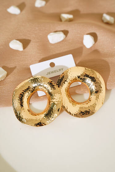 Asimetrik Halka Küpe Gold - Küpe