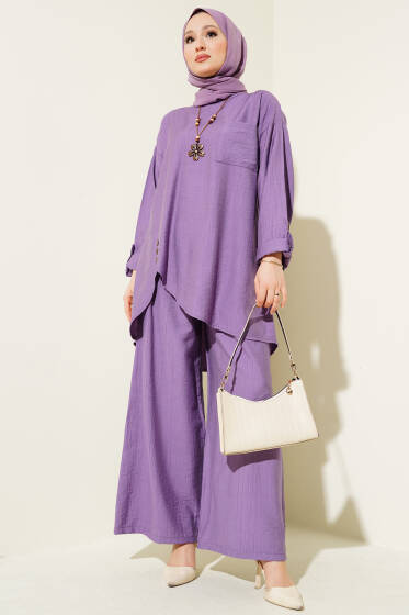 Asimetrik Kesim Salaş İkili Takım Lila - İkili Takım