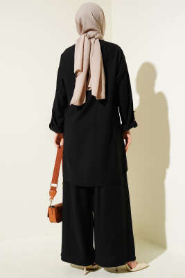 Asimetrik Kesim Salaş İkili Takım Siyah - 700-1000 TL Ürünler