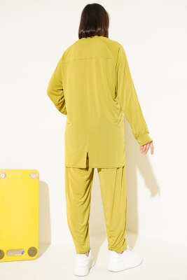 Asimetrik Kesim Sandy Tunik İkili Takım Yağ Yeşili - 500-700 TL Ürünler
