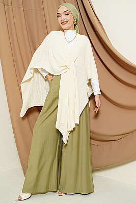 Asimetrik Kesim Triko Panço Bej - Panço