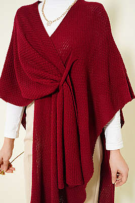 Asimetrik Kesim Triko Panço Bordo - Panço