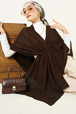 Asimetrik Kesim Triko Panço Kahve - SAS