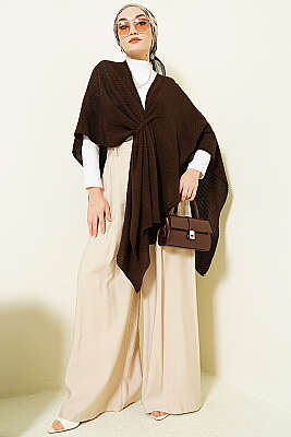 Asimetrik Kesim Triko Panço Kahve - Panço