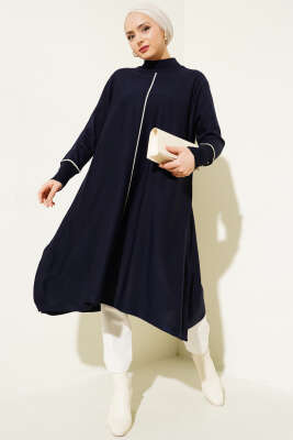 Asimetrik Kesim Uzun Triko Tunik Parlement - Triko Tunik