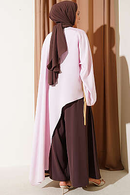 Asimetrik Kesimli Bluz Pembe - Bluz