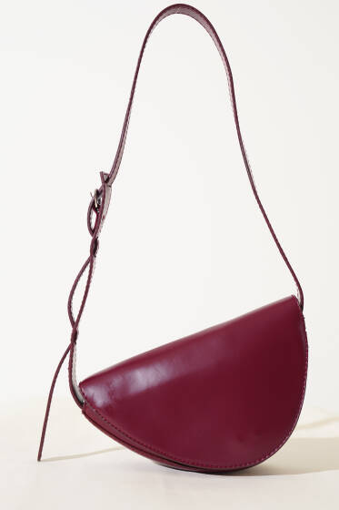 Asimetrik Kol Çantası Bordo - Kol Çantası