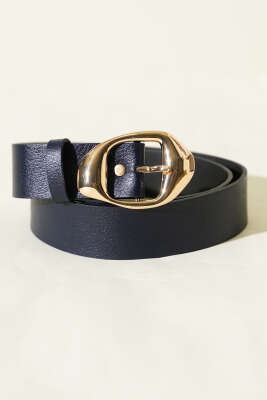 Asimetrik Metal Tokalı Kemer Lacivert - DESREE KEMER