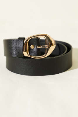 Asimetrik Metal Tokalı Kemer Siyah - DESREE KEMER