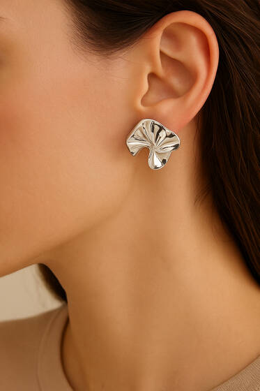 Asimetrik Mini Küpe Gümüş - Küpe