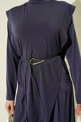 Asimetrik Parçalı Kuşaklı Sandy İkili Takım Füme - İkili Takım