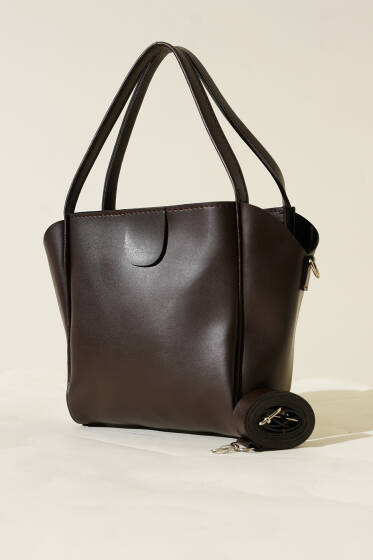 Askılı Fitilli Çanta Acı Kahve - Kol Çantası