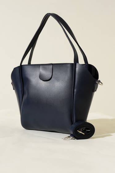 Askılı Fitilli Çanta Lacivert - Kol Çantası